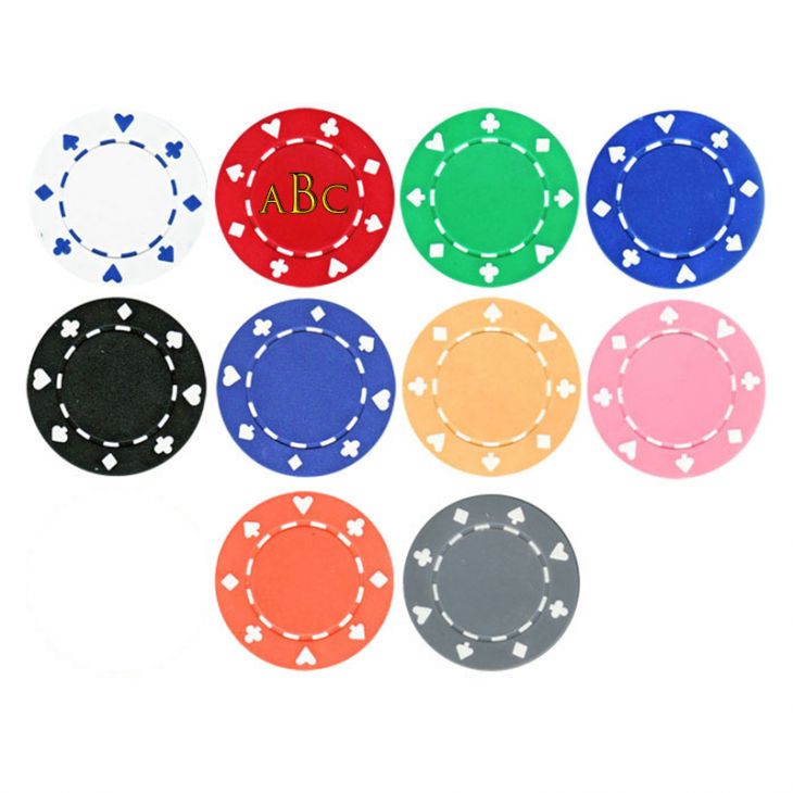 Card Suits Poker Chips: Plastic Card Suits Poker Chips Monogram main image